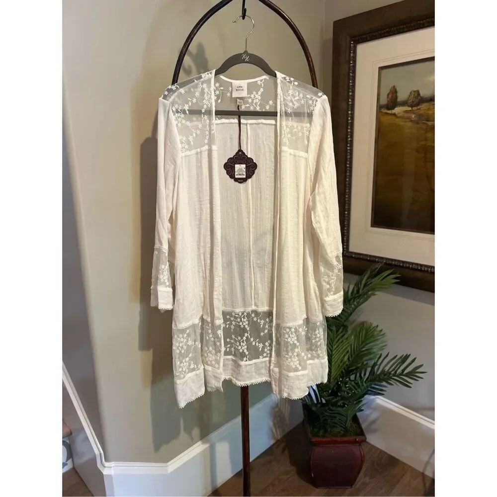 KNOX ROSE Lace Cardigan NWT - Picture 8 of 8